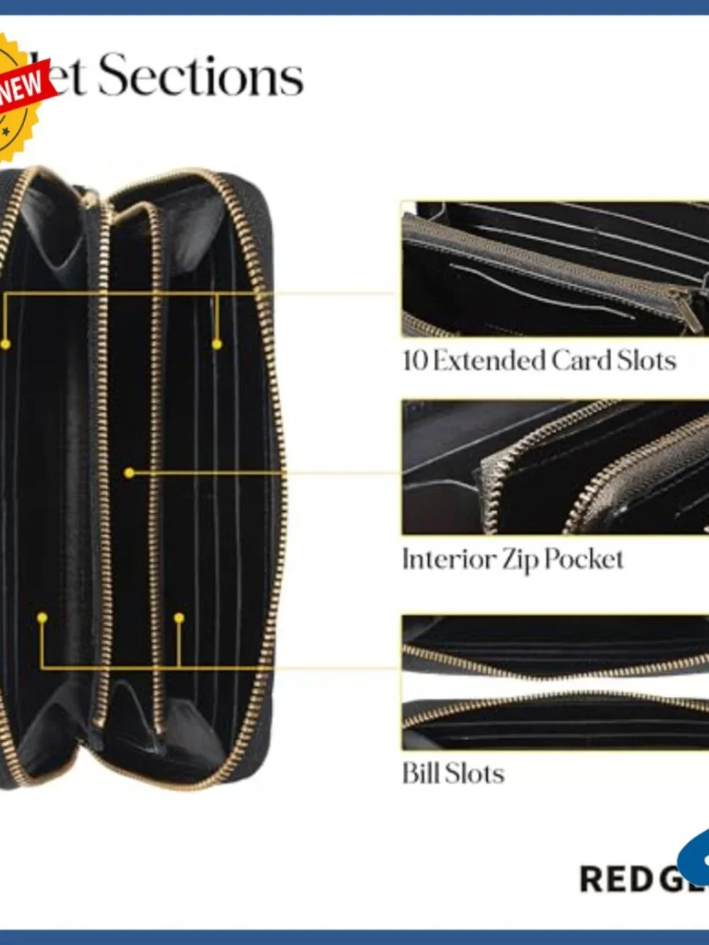 Men's Genuine Leather Long Wallet with Dragon Embossed Design, Large Capacity